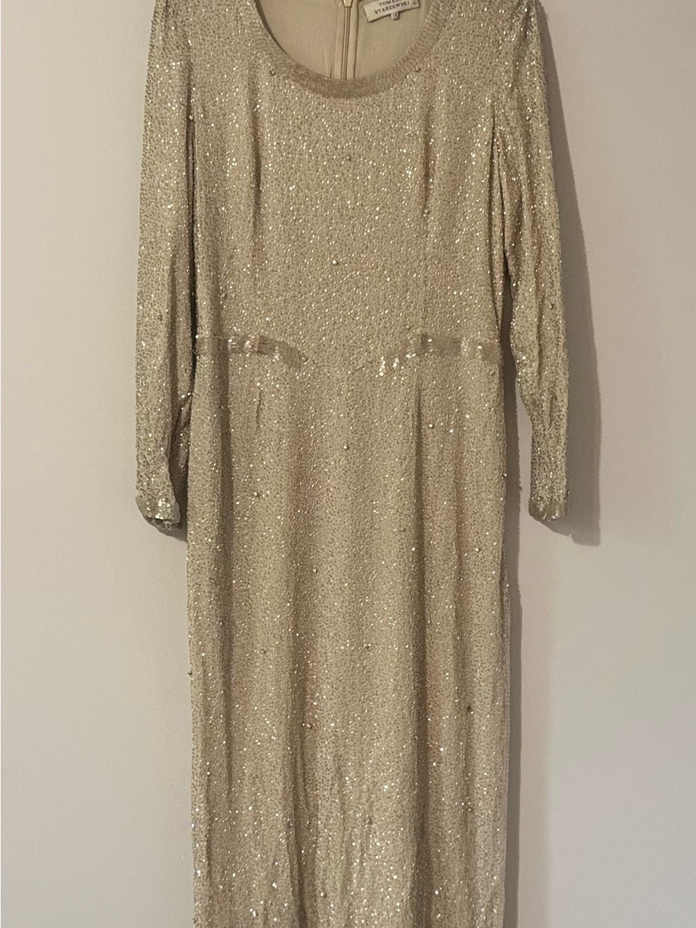 Vintage Sparkling Gold Sequin Long Sleeve Dress by St. John
